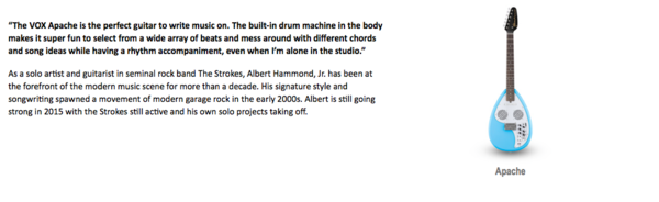Albert Hammond Jr using Vox Apache-1-SF