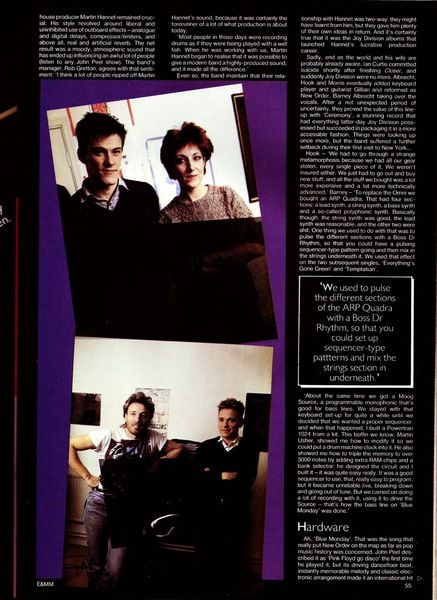 Bernard Sumner using ARP Quadra
