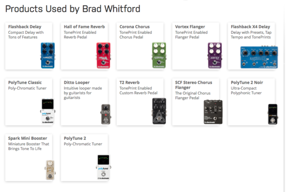 Brad Whitford using TC Electronic Stereo Chorus Flanger