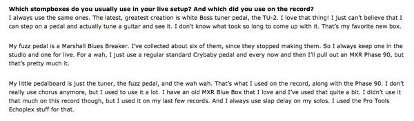 Gilby Clarke using Marshall Bluesbreaker Guitar Pedal