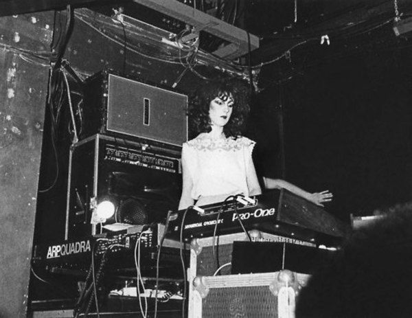 Gillian Gilbert using Sequential Circuits Pro One Synthesizer
