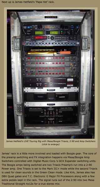 James Hetfield using Line 6 DM4 Distortion Modeler