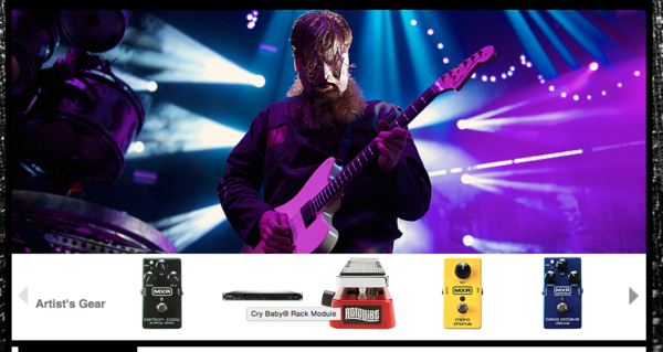 Jim Root using Dunlop Cry Baby DCR-2SR Rack Module