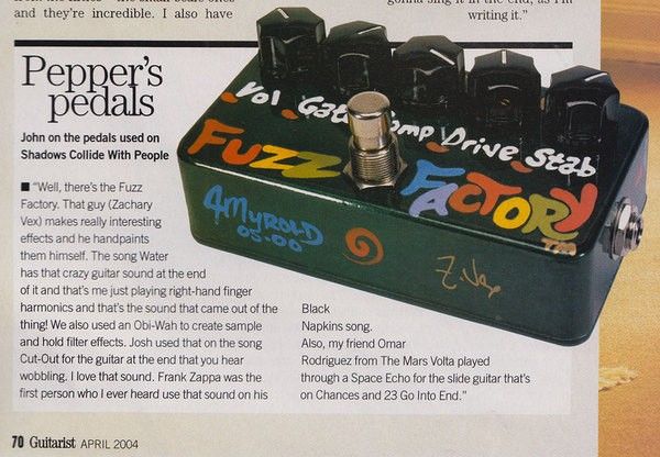 John Frusciante using Z.Vex Vexter Series Fuzz Factory