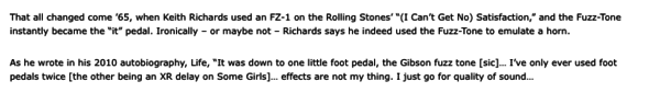 Keith Richards using Maestro Fuzz-Tone