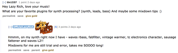 Lazy Rich using Waves Renaissance Bass Plugin