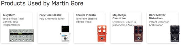 Martin L. Gore using TC Electronic MojoMojo Overdrive