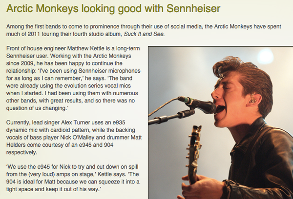 Matt Helders using Sennheiser e 904