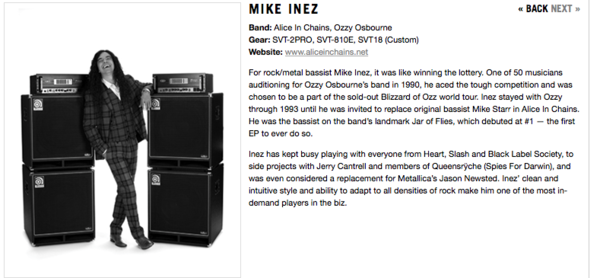 Mike Inez using Ampeg SVT-2 Pro Head