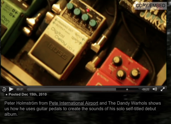 Peter Holmström using Boss PN-2 Tremolo/Pan Guitar Effects Pedal
