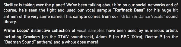 Skrillex using Prime Loops Urban & Dance Vocals