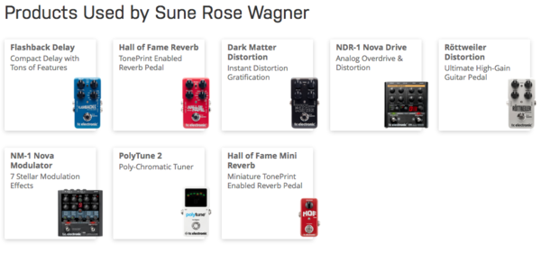 Sune Rose Wagner using TC Electronic Dark Matter Distortion
