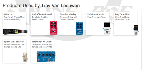 Troy Van Leeuwen using TC Electronic PolyTune Polyphonic Tuner Pedal