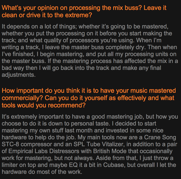 Wolfgang Gartner using Crane Song STC-8 Compressor