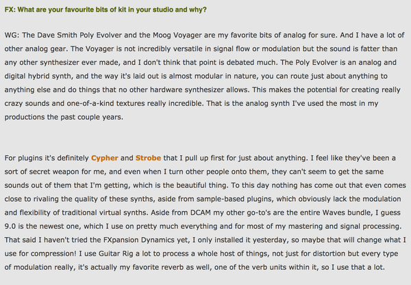 Wolfgang Gartner using FXpansion Strobe Software Synthesizer Plugin