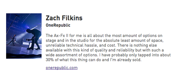 Zach Filkins using Fractal Axe-Fx II Guitar Effects Processor